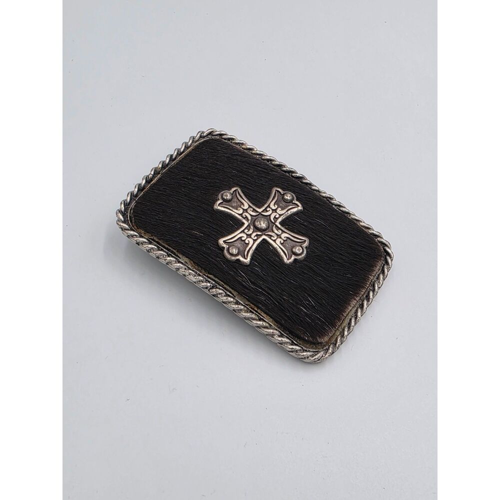 Western Belt Buckle Cowhide Black 2/1/2" belt 3.5" by 2.5" Buckle Metal Cowboy